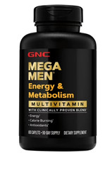 GNC Mega Men Multivitamin Energy Metabolism Supplement 180 Caplets