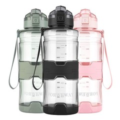 FORWEWAY Sport water bottle 1.5L Large Water Jug for 50.7 Ounces, black