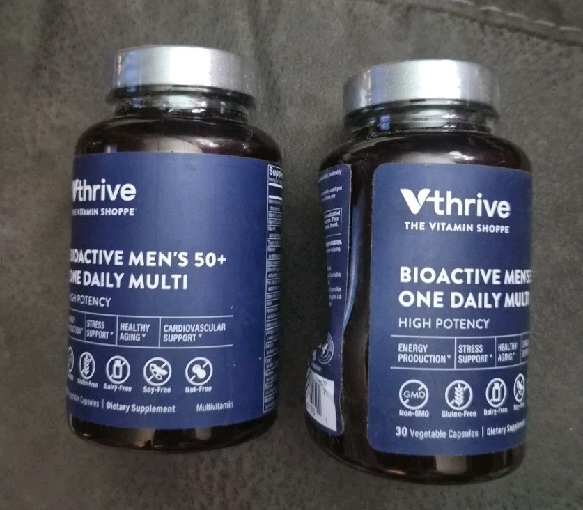 Vitamin Shoppe Vthrive Bioactive Men’s 50+ One-Daily Multi 30 Caps 2-pack SePics