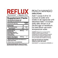 Reflux Digestive Supplement Peach Mango Flavor Each Tub = 30 Scoops = 30 Se…