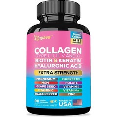 Multi Collagen Peptides CapsulesW/ Type I II III V X Collagen Supplements 90Caps