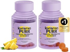Lemme Purr Vaginal Probiotic Gummies – 2-Pack (120 Gummies), Pineapple, pH & Yea