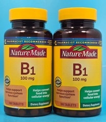 Lot Of 2 Nature Made B1 100mg Dietary Supplement Energy Support 100ct Exp 03/29+
