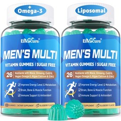 Methylated Multivitamin for Men Gummies, Vegan Omega 3, 60 Count (Pack of 2)