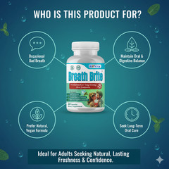 Breath Brite Oral Probiotics – Fresh Breath & Oral Health Support – 60 Capsules