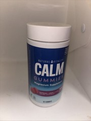 Natural Vitality Calm Gummies Magnesium Citrate Raspberry-Lemon 60ct Exp 8/31/26