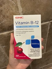 GNC Vitamin B-12 5000 mcg – Cherry – 60 Lozenges | 60 Servings