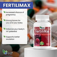 AMS FertiliMax, Fertility Supplements for Women with Folate, CoQ10, DHEA,…