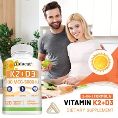 Vitamin D3 K2 Softgels – Extra Strong D3 K2 Supplements with 5000 IU