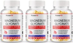 Magnesium Glycinate 400mg – 360 Softgels For Bone, Sleep Stress Relief Support