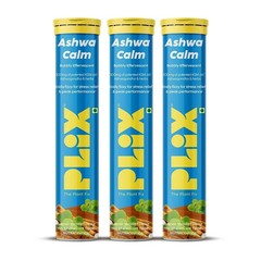 Plix Ashwa Calm 45 Tabs For Stress Relief & Mental Relaxation- Pack of 3