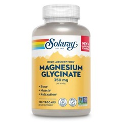 9/28 SOLARAY Magnesium Glycinate Capsules, Chelated Magnesium Bisglycinate w/Bio