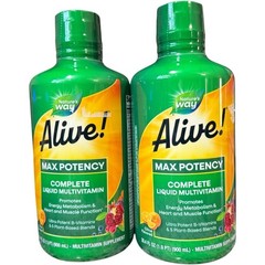 (2) Nature’s Way Alive! Max Potency Liquid Multivitamin 30.4 Fl Oz. Citrus 11/26