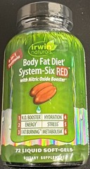 Irwin Naturals – Body Fat Diet System-Six RED – 72 Liquid soft-gels – (A6)
