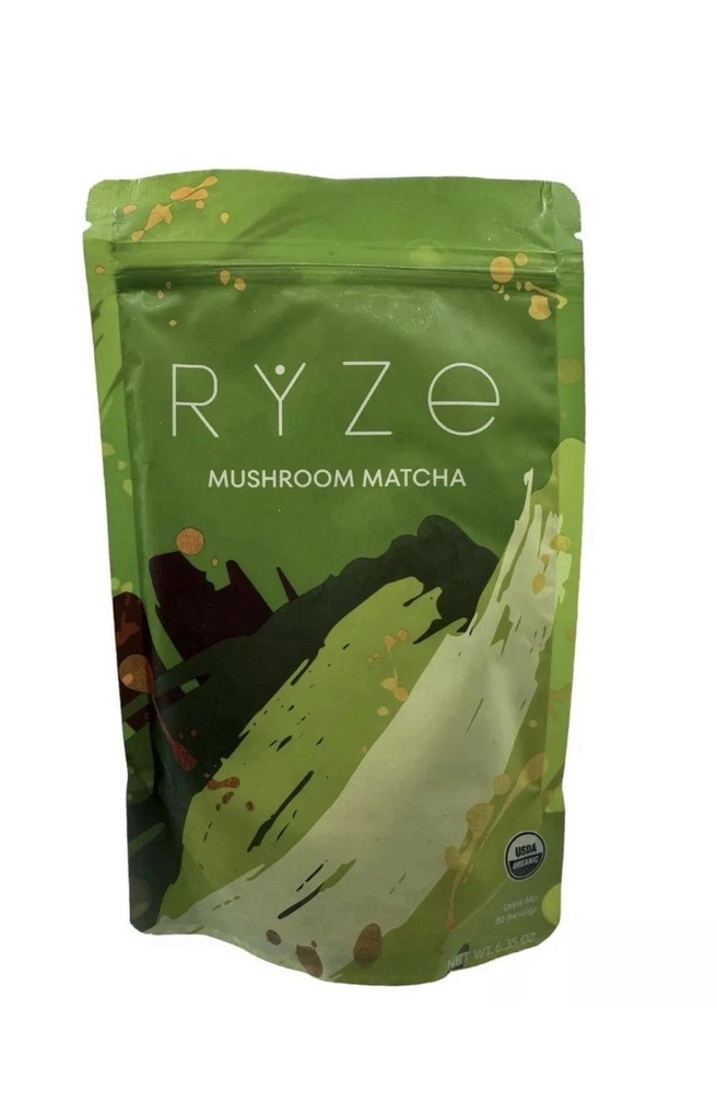 RYZE Mushroom Matcha Organic Superfood Powder 6.35 oz 180g Energy Focus