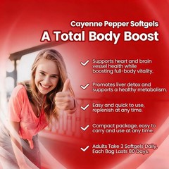 3/2PACK Cayenne Pepper Softgels Supplement – 240 Capsule Supplement Pills Brand