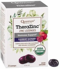 Quantum Health TheraZinc USDA Organic Zinc Lozenges, Eldertry Raspberry, Immune