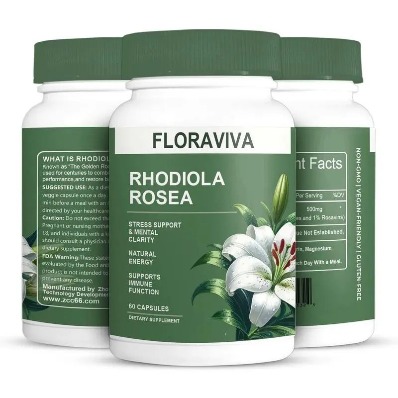 1-Pack Rhodiola Rosea Capsule Supplement Pills – Floraviva designed for Energy,