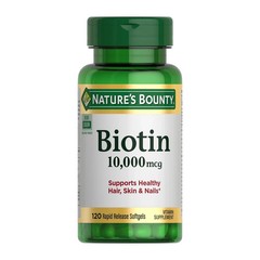 Nature’s Bounty Biotin Supplement 10000 mcg 120 Rapid Release Softgels 04/28