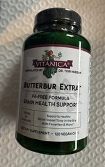 Vitanica, Butterbur Extra, Brain Chemistry & Vessel Support, Vegan, 120 Capsules