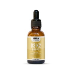 Bella All Natural Vitamin D3 K2 Drops Organic Omega 3 MCT Oil 50ml Supplement++