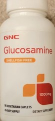GNC GLUCOSAMINE 1000 mg 90 Caplets Shellfish Free ( 45 Servings ) BEST BY 08/26