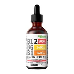 5- IN-1 Vitamin B Complex B12 Sublingual Liquid Drops B6 B1 + Niacin & Folate US