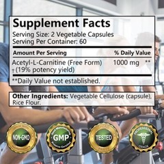 Acetyl L-Carnitine Capsules to Support Pure Energy, Brain Function & Fatty Acid