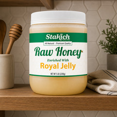 5 lb Royal Jelly Enriched Pure Raw Honey 100% Natural Fresh Gluten Free