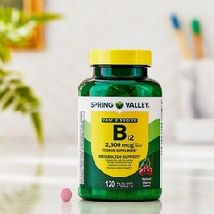Spring Valley Vitamin B12 Quick Dissolve Tablets Supplement 2500 Mcg Cherry 120*