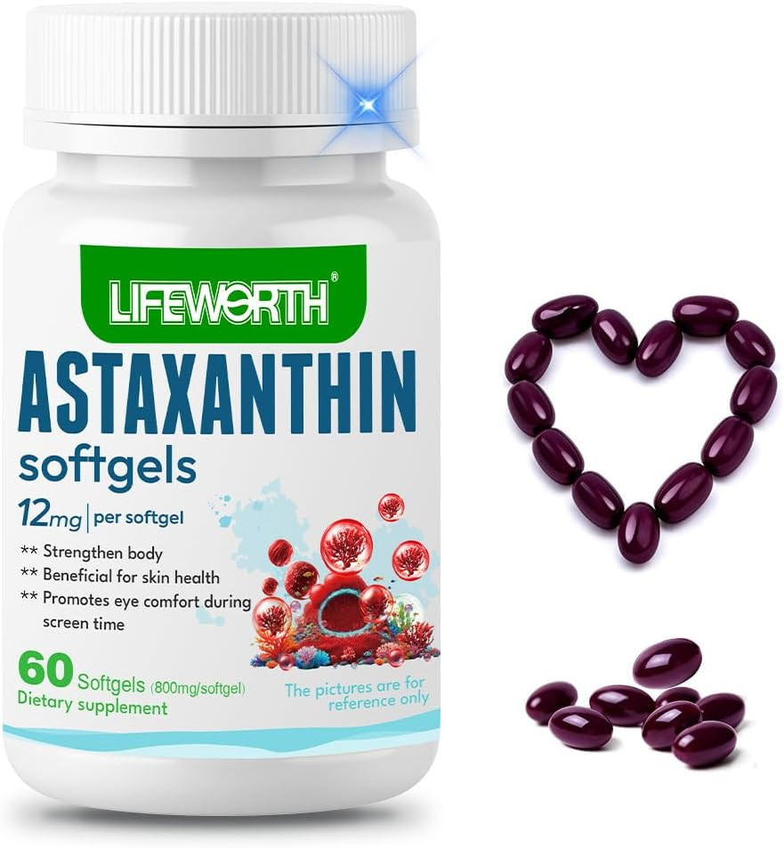 Astaxanthin Supplements Astaxanthin 12Mg – Triple Strength Astaxanthin Sourced f