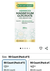 advanced Magnesium Glycinate 2 bottles 90caps per bottle high absorption, 360mg