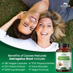Zazzee Extra Strength Astragalus Root 201 Extract 5000 mg Strength 70% Polysa…