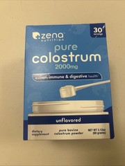 Zena Nutrition Pure Colostrum Powder 2000Mg 30 Servings Exp 02/28