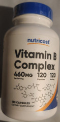 Vitamin B Complex 460mg, 120 Caps With Vitamin C – High Potency Nutricost