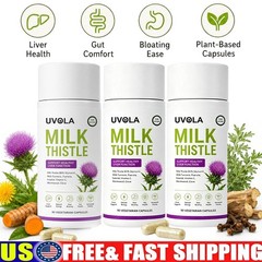 Uvola Milk Thistle Supplement,80% Silymarin Liver Support Formula,90 Capsules