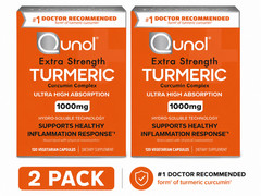 2 PACK – Qunol Tumeric Curcumin with Ultra High Absorption 1000mg, 120ct Each