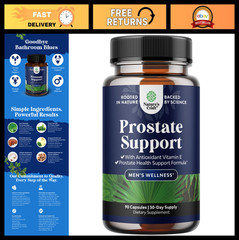 Prostate Health Supplement for Men – Saw Palmetto, Beta Sitosterol, Zinc & Pygeu