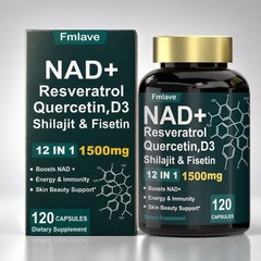 NAD + Supplement Trans-Resveratrol & Quercetin Energy, Focus & Cellular Health