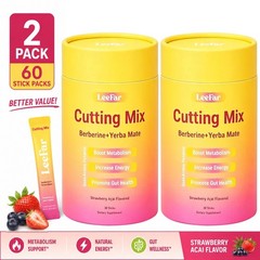 2 Pack LeeFar Cutting Drink Mix，Craving Control & Gut Health, 30 Sticks/Can