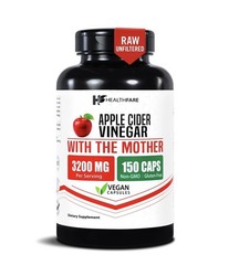 Healthfare Apple Cider Vinegar 3,200mg Maximum Immune Strength ACV Supplement