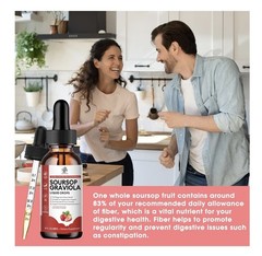 Soursop Graviola Liquid Drop 1800 Mg Strawberry Flavored Expires 04/2027