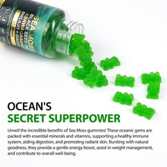 Sea Moss Gummies, Sea Moss, Bladderwrack, Ashwagandha, Burdock Root, Energy, …