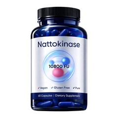 Nattokinase 10800 FU Organic Vegan Dietary Supplement 60 Capsule Supplement