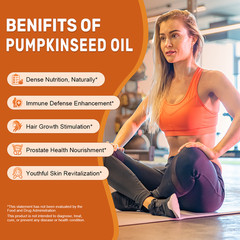 Pumpkin Seed Oil Saw Palmetto 3000mg Softgels Cold Press Virgin Oil Phytosterols