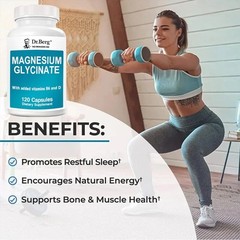 Dr Berg Magnesium Glycinate 400mg 120 Capsules Vegan High Absorption USA