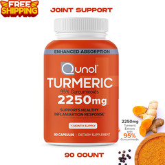 Qunol Turmeric Curcumin with Black Pepper Supplement, Joint Support, 90 Capsules