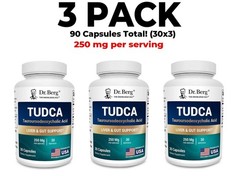 TUDCA 3 packs -250mg Tauroursodeoxycholic Acid -30 vegetarian capsules x 3