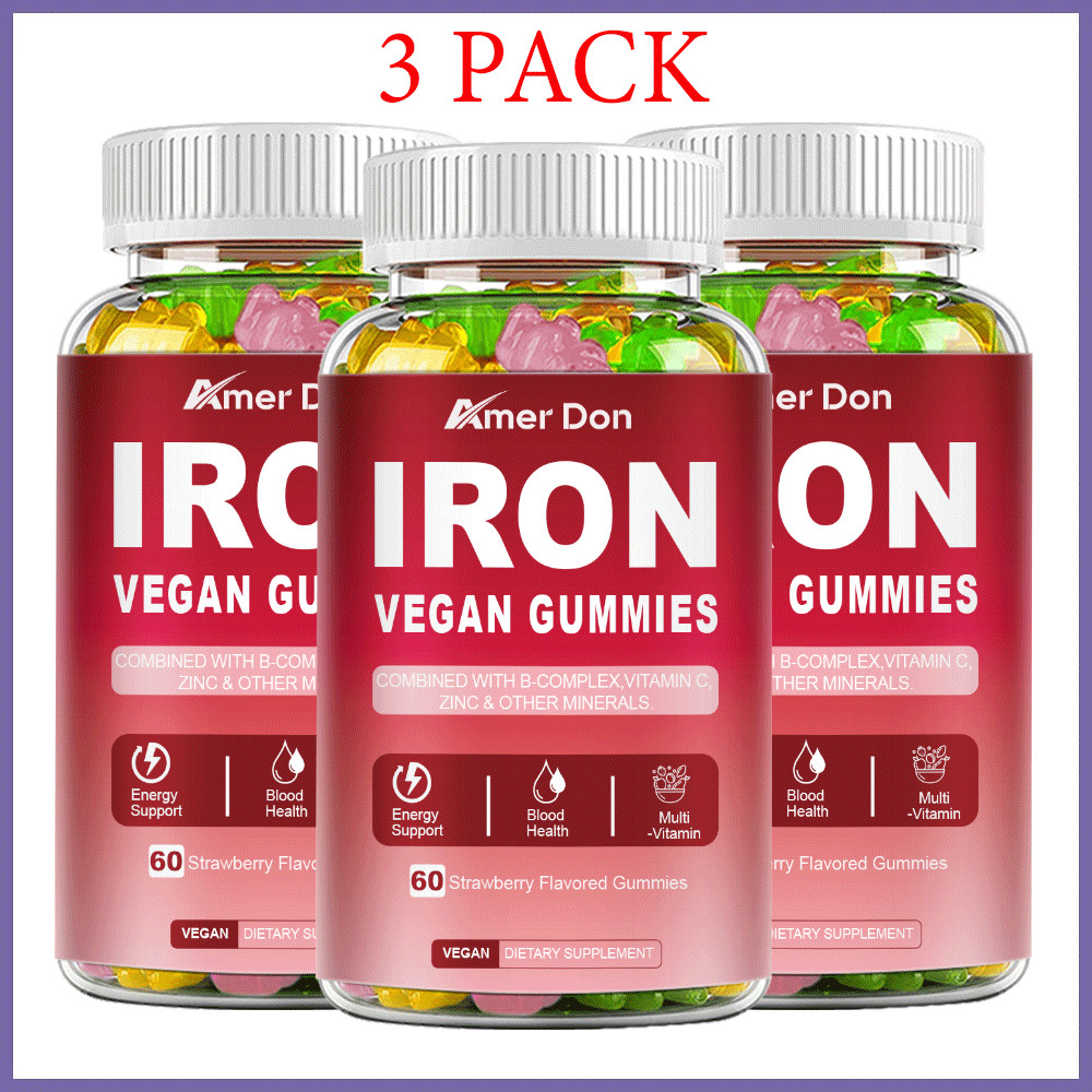 Iron Gummies – with Vitamin C – Energy and Immune Support Hemoglobin Production