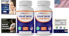 New Vitamin B9 Folic Acid 1mg – 480 Veg Tablets, , Gluten-Free